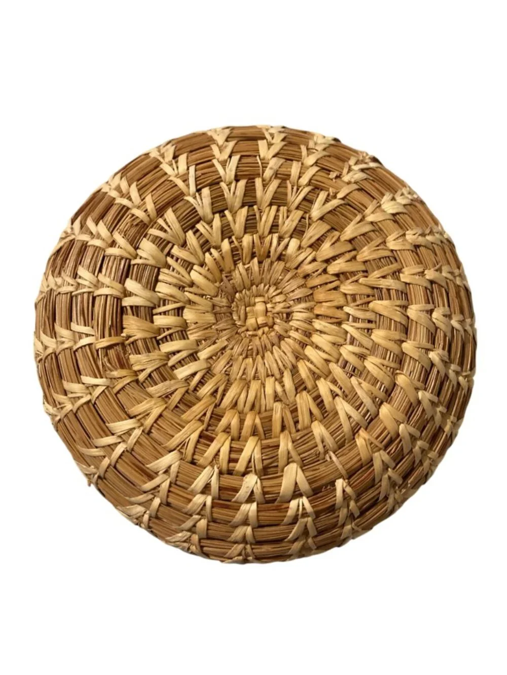 Vintage Tohono O'odham Papago TO Handmade Round Native American Basket